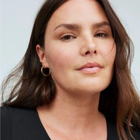 NWT Madewell Demi-Fine Medium Hoop Earrings - Picture 2 of 6